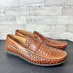 FLAG LTD Nappq Glove Men's 11.5 M Woven Leather Penny‎ Driver Loafers